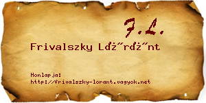 Frivalszky Lóránt névjegykártya