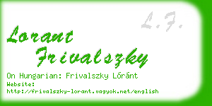 lorant frivalszky business card