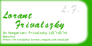 lorant frivalszky business card